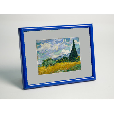 Frame 160, aluminum, color - glossy blue, baguette semicircular 11 mm