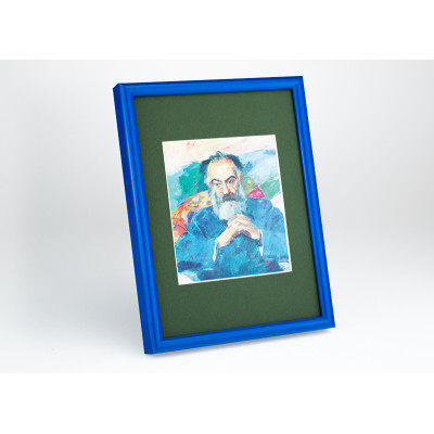 Frame 160, aluminum, color - glossy blue, baguette semicircular 11 mm