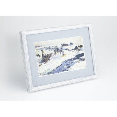 Frame 176, aluminum, color - white wood, semicircular baguette 11 mm