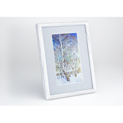 Frame 176, aluminum, color - white wood, semicircular baguette 11 mm