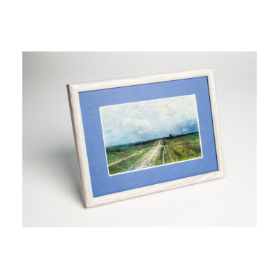 Frame 176, aluminum, color - white wood, semicircular baguette 11 mm