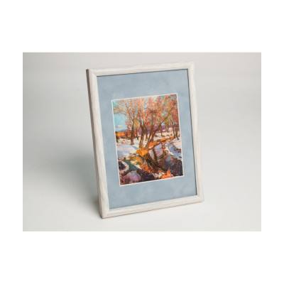 Frame 176, aluminum, color - white wood, semicircular baguette 11 mm