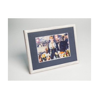 Frame 176, aluminum, color - white wood, semicircular baguette 11 mm
