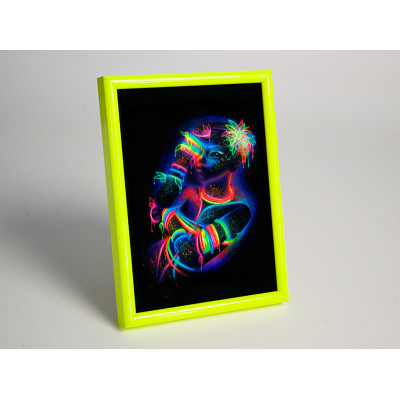 Frame 333, aluminum, color - neon yellow-light green glossy, semicircular baguette 11 mm
