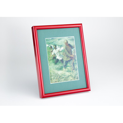 Frame 894, aluminum, color - red glossy, semicircular baguette 11 mm