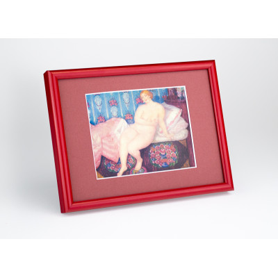 Frame 894, aluminum, color - red glossy, semicircular baguette 11 mm
