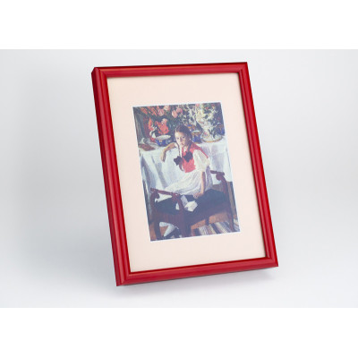 Frame 894, aluminum, color - red glossy, semicircular baguette 11 mm