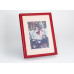 Frame 894, aluminum, color - red glossy, semicircular baguette 11 mm