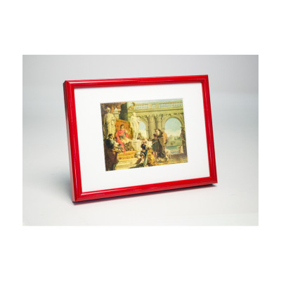 Frame 894, aluminum, color - red glossy, semicircular baguette 11 mm